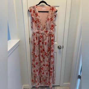 Never Worn Pink Floral Pink Lily Dress